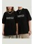 Blacksokak Unisex Siyah Başıbağlı Şifreli Yazılı Katlamalı Oversize T-Shirt 1