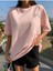 Blacksokak Kadın Pembe Nıght Baskılı Oversize Bisiklet Yaka Tshirt 4
