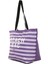 Lila Çizgili Beach Bag Baskılı Plaj Çantası 2