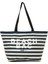 Lacivert Çizgili Beach Bag Baskılı Plaj Çantası 1