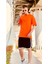 Erkek Turuncu Düz Oversize Tshirt 1