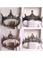 Stil T Barok Siyah Kristal Büyük Yuvarlak Gelin Tiaras Taçlar Pageant Balo Diadem Taklidi Peçe Tiara Kafa Bandı Düğün Saç Aksesuarları (Yurt Dışından) 2