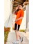 Erkek Turuncu Düz Oversize Tshirt 2