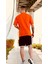 Erkek Turuncu Düz Oversize Tshirt 3