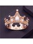 Gül Altın Ab Gelin Düğün Tiaras Kristal Küçük Taç Doğum Günü Pastası Pişirme Dekoratif Kafa Takı Çocuk Küçük Diadem Saç Aksesuarları (Yurt Dışından) 1