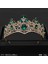 Saf Altın Rengi Vintage Barok Kraliçe Tiara Düğün Taç Gelin Diadem Altın Kristal Rhinestone Kafa Takı Başlığı Düğün Saç Aksesuarları (Yurt Dışından) 1