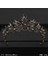Saf Altın Rengi Vintage Barok Kraliçe Tiara Düğün Taç Gelin Diadem Altın Kristal Rhinestone Kafa Takı Başlığı Düğün Saç Aksesuarları (Yurt Dışından) 3