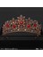 Saf Altın Rengi Vintage Barok Kraliçe Tiara Düğün Taç Gelin Diadem Altın Kristal Rhinestone Kafa Takı Başlığı Düğün Saç Aksesuarları (Yurt Dışından) 5