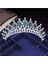 Gümüş Yeşil Muhteşem Pembe Kristal Saç Bantları Kraliçe Tiaras ve Taçlar Gelin Saç Bandı Kızlar Balo Parti Düğün Saç Takı Aksesuarları (Yurt Dışından) 1