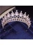 Gümüş Yeşil Muhteşem Pembe Kristal Saç Bantları Kraliçe Tiaras ve Taçlar Gelin Saç Bandı Kızlar Balo Parti Düğün Saç Takı Aksesuarları (Yurt Dışından) 2