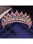 Gümüş Yeşil Muhteşem Pembe Kristal Saç Bantları Kraliçe Tiaras ve Taçlar Gelin Saç Bandı Kızlar Balo Parti Düğün Saç Takı Aksesuarları (Yurt Dışından) 3