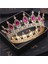 Altın Gül Gelin Kraliyet Mor Kristal Kraliçe Kral Tiaras ve Taçlar Gelin Pageant Diadem Kafa Süs Düğün Saç Takı Aksesuarları (Yurt Dışından) 1