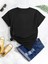 Kadın Siyah Cherry Baskılı Bisiklet Yaka Tshirt 2