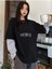 Kadın Siyah Don't Baskılı Oversize Bisiklet Yaka Tshirt 1
