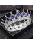 Gümüş Mavi Gelin Kraliyet Mor Kristal Kraliçe Kral Tiaras ve Taçlar Gelin Pageant Diadem Kafa Süs Düğün Saç Takı Aksesuarları (Yurt Dışından) 1