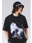 Blacksokak Erkek Siyah Empryo Baskılı Oversize Bisiklet Yaka Tshirt 1