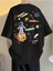 Blacksokak Unisex Siyah The Galaxy Gezegen Baskılı Oversize Bisiklet Yaka Tshirt 1