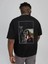 Erkek Siyah Mona Lisa Baskılı Bisiklet Yaka Tshirt 1