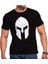 Kadın Siyah Sparthan Baskılı Oversize Bisiklet Yaka Tshirt 1