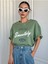 Blacksokak Kadın Yeşil Smoothly Baskılı Oversize Bisiklet Yaka Tshirt 1