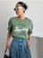 Blacksokak Kadın Yeşil Smoothly Baskılı Oversize Bisiklet Yaka Tshirt 2