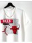 Erkek Beyaz Kırmızı Baskılı Bulls Oversize Bisiklet Yaka T-Shirt 2