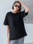 Blacksokak Kadın Siyah Oversize Bisiklet Yaka Tshirt 2