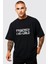 Blacksokak Erkek Siyah Pavyoncu Katlamalı Baskılı Oversize T-Shirt 1