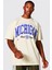 Erkek Bej Michigan Limited Baskılı Oversize Tshirt 1