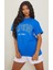 Kadın Mavi California Baskılı Tshirt 1
