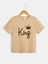 Blacksokak Kids Erkek Çocuk Açık Kahve Kıng Baskılı Tişört 1