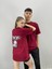 Tshirt Bordo Süper Baskılı Sevgili Çift Kombini 2 'li Set 4