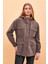 Kadın Sharon Haki Kapüşonlu Gabardin Parka 1