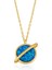 Gümüş Gold Opal Taşlı Gezegen Bayan Kolye 2