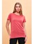 Kadın Boyfriend Terracotta Bisiklet Yaka Regular Fit Modal T-Shirt (Lyocell) 4