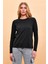 Kadın Gloria Siyah Bisiklet Yaka Regular Fit Basic T-Shirt 1