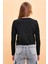 Kadın Gloria Siyah Bisiklet Yaka Regular Fit Basic T-Shirt 4