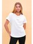 Kadın Mini Vena Logo Baskılı Beyaz Regular Fit T-Shirt 1