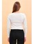 Kadın Matilda Bej Düğme Detaylı Vücuda Oturan Uzun Kollu T-Shirt 4