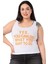 Büyük Askılı Yazılı Beyaz Turuncu T-Shirt 1