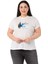 Büyük Yelken Baskılı Bisiklet Yaka Beyaz T-Shirt 1