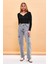 Kadın Wanda Kargo Cepli Wide Leg Grey Jean Pantolon 1