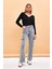 Kadın Wanda Kargo Cepli Wide Leg Grey Jean Pantolon 2