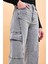 Kadın Wanda Kargo Cepli Wide Leg Grey Jean Pantolon 3