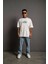 Erkek Sırt Baskılı T-Shirt - Beyaz 2