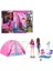 3+ Yaş Malibu ve Brooklyn Kampta Oyun Seti HGC18 Barbie 2'li 1