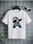 Erkek Çocuk Beyaz Panda Bisiklet Yaka Tshirt 1
