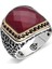 925 Ayar Gümüş Kırmızı Zirkon Taşlı Erkek Yüzük 1