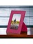 Gerçek Deri Masaüstü Fotoğraf Çerçevesi, 22X17CM (15X10 Foto) Pembe 1