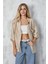 Ağaç Kabuğu Kumaş Cepli Oversize Gömlek 23483 4